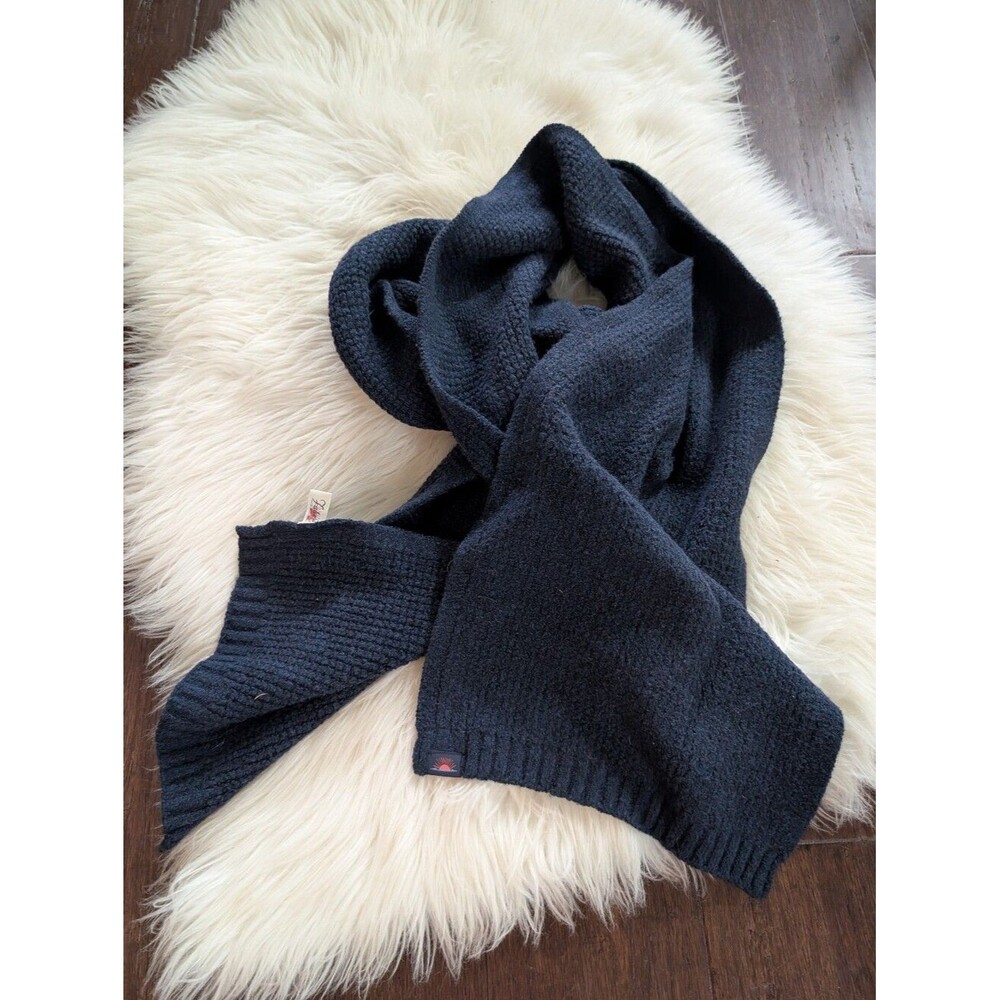 Faherty Organic Cotton Blend Navy Knit Scarf Men's Unisex